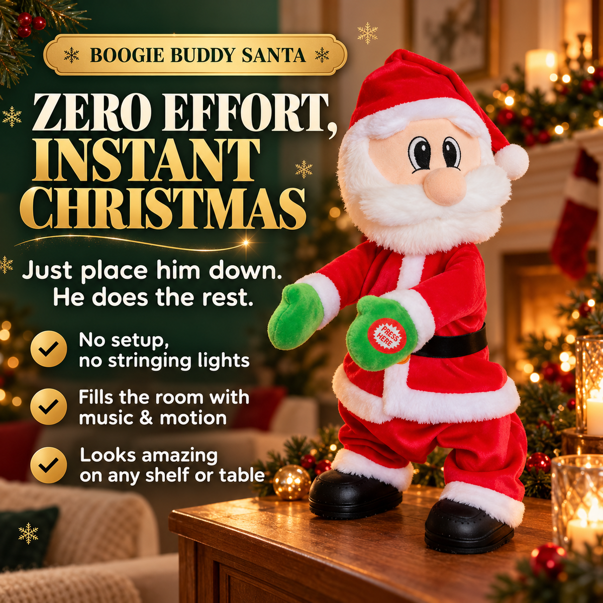 Boogie Buddy Singing Santa Plush