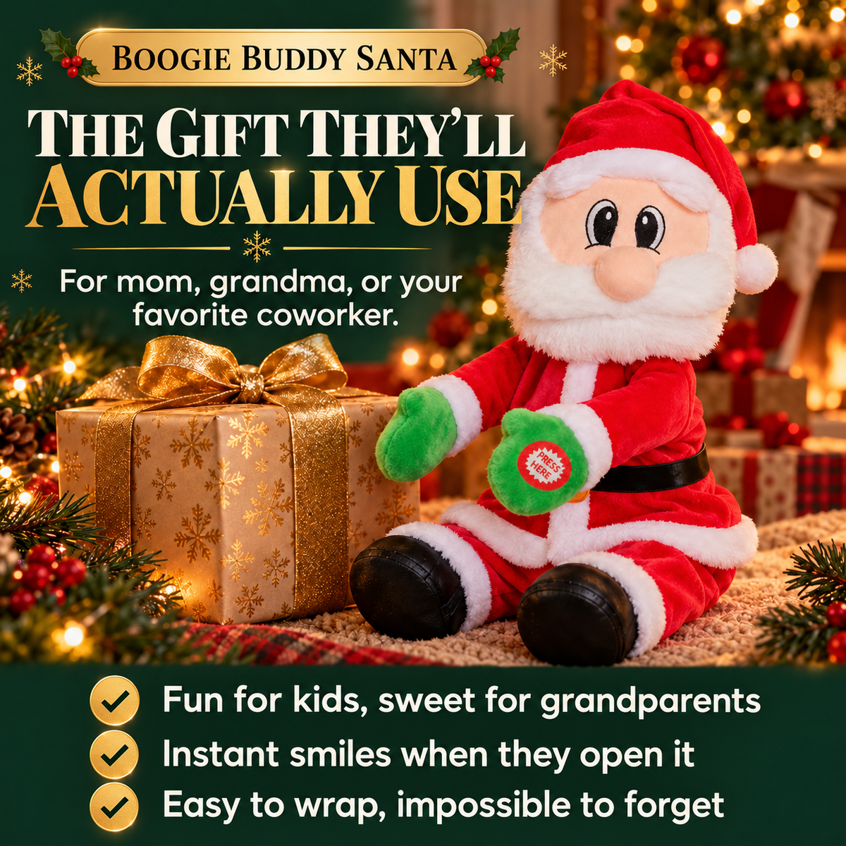 Boogie Buddy Singing Santa Plush