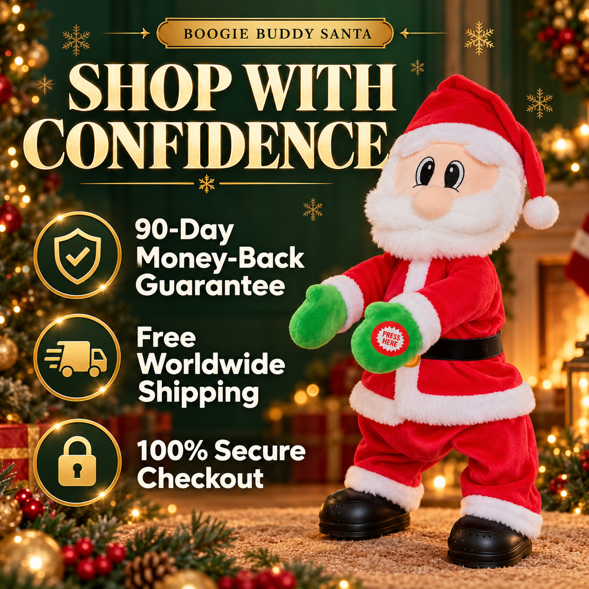 Boogie Buddy Singing Santa Plush