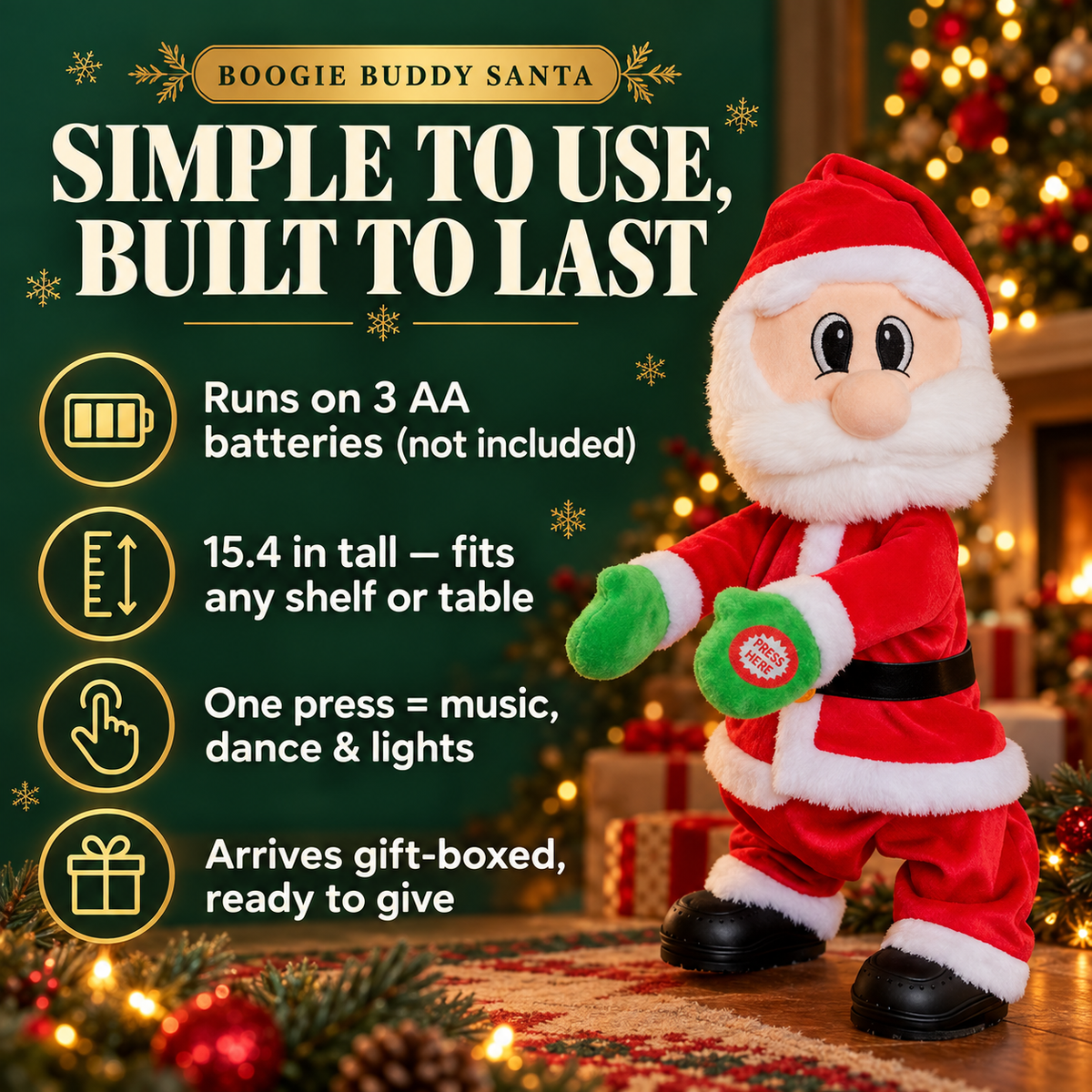 Boogie Buddy Singing Santa Plush